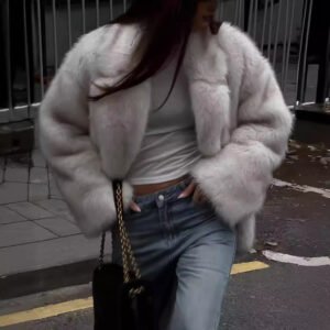 Mid-length Plus Size Women's Fur Coat
