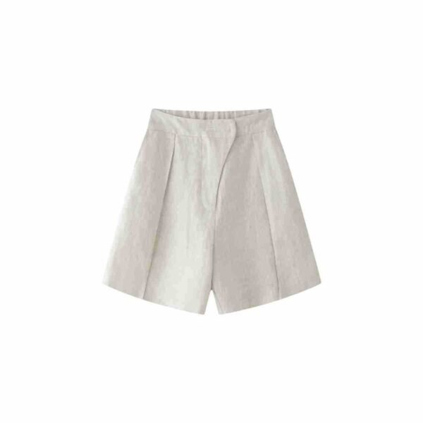 Textured Tencel Linen Oblique Placket Comfortable Slimming Casual Cropped Pants - Image 5