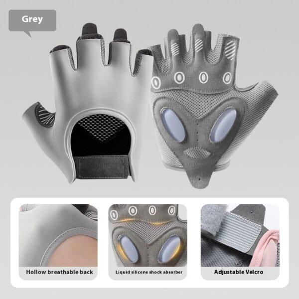 Women's Half Finger Training Thickened Liquid Silicone Fitness Gloves - Image 7