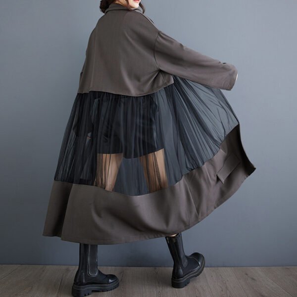 Casual Patchwork Mesh Hollow Suit Skirt - Image 4