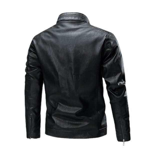 Spring And Autumn Cross-border Casual Men's Leather Clothing Stitching Motorcycle Retro Fashion Leather Jacket Coat - Image 5