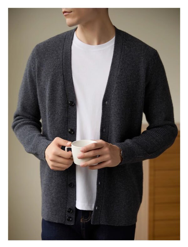 Wool Warm Cardigan Knitted Coat V-neck Casual American Men's Clothing Autumn And Winter - Image 4