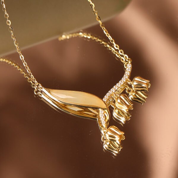 Original Design High-grade Fashion All-match 925 Necklace Lily Necklace - Image 4