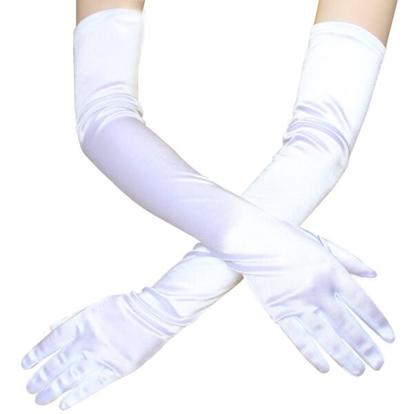 Women's Long Dress Satin Gloves - Image 9