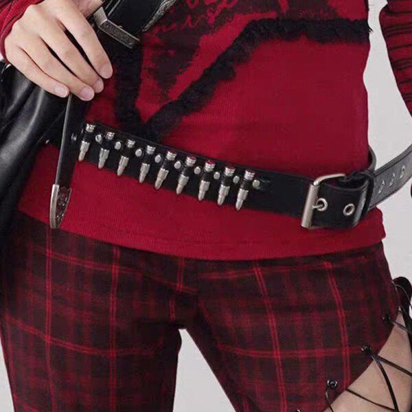 Rivet Belt Rock Trend Punk Bullet Black Belt Men And Women Personality Fashion Hip-hop Accessories - Image 6