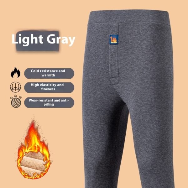 Men's Plus-sized Fleece-lined Camel Velvet Keep Warm High Waist Winter Stretch Thick Leggings - Image 8