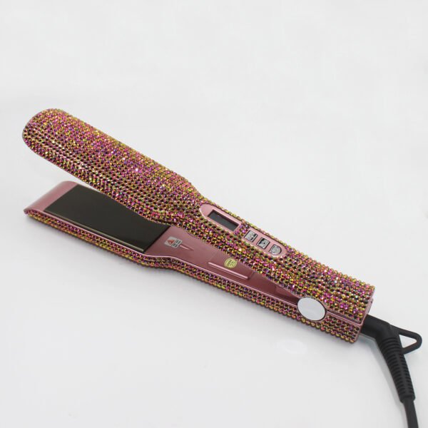 Wide Plate Inlaid Rhinestone Quartz Hair Straightener High Temperature Titanium - Image 3