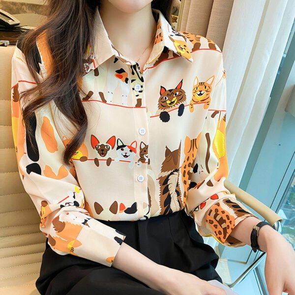 Long Sleeve Chiffon Women's Autumn Clothing Top - Image 8