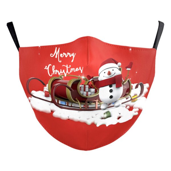 Snowflake Christmas Red Digital Printing Double-layer Dust Mask - Image 7