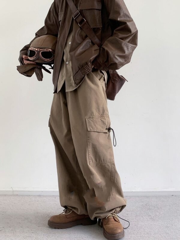 Vintage Wide Leg Basic Workwear Pants - Image 3