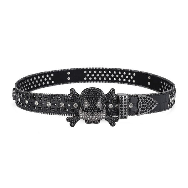 Dark Buckle Rhinestone Inlaid Diamond Sequins Hip Hop Decorative Nightclub Belt - Image 6