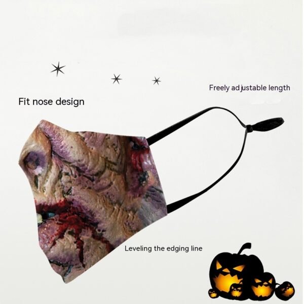 Halloween Carnival Digital Printing Funny Clown Face Double Layer Dust Mask - Image 2