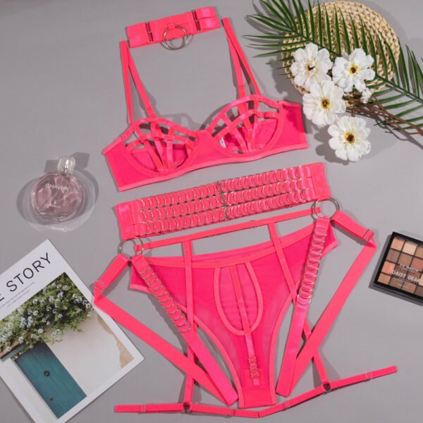 Gather Chest Strap Hollowed Out Lingerie For Women - Image 5