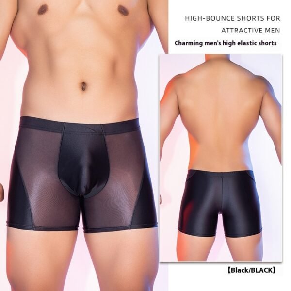Men's Elastic Thin Shiny Boxer Briefs - Image 5