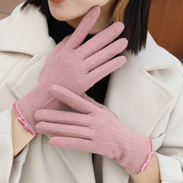 Women's Winter Fleece Lined Padded Warm Keeping Finger Gloves - Image 2