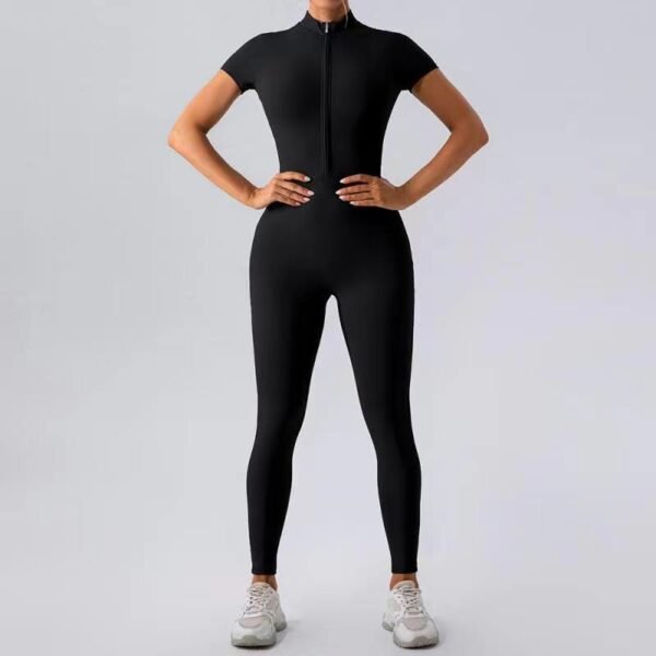 European And American Zipper Yoga Jumpsuit Long-sleeved Fitness Pants - Image 10