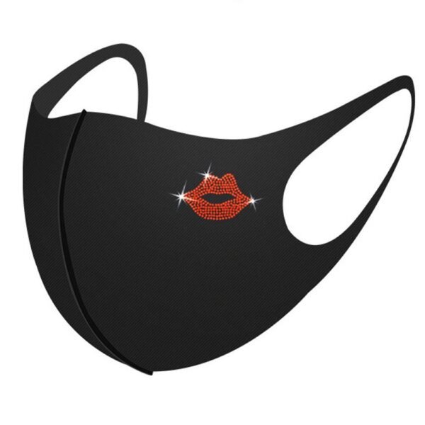 Black Color Diamond Letter Diamond Sticker Mask - Image 4