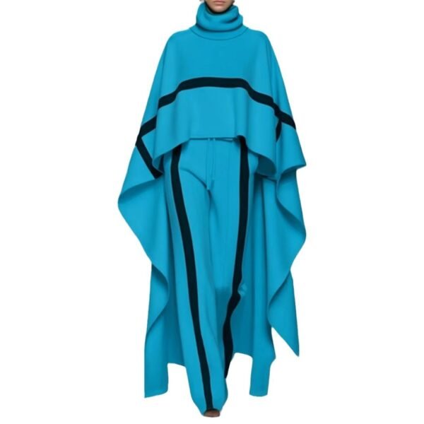 Plus Size Loose Shawl Women's Cloak Turtleneck Suit - Image 5
