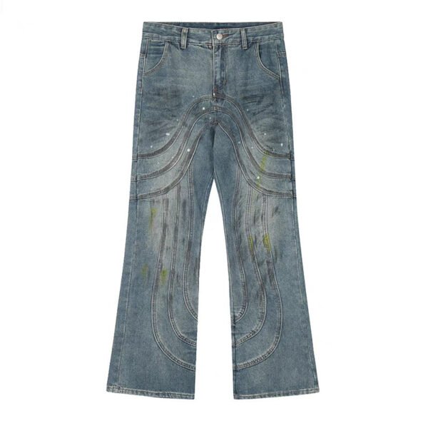Men's Design Stitching Jeans Loose - Image 7