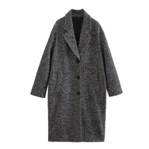 Medium Length Serrated Twill Overcoat