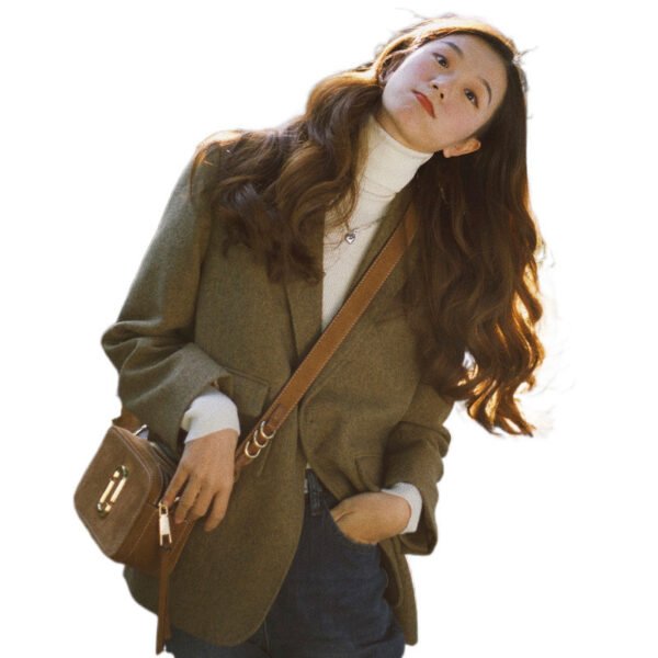 New Loose And Simple Small Woolen Suit Top - Image 5
