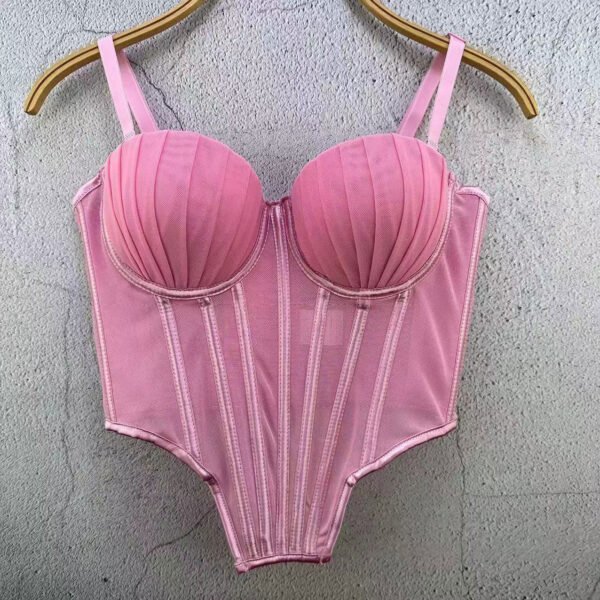 French Style Design Mesh Lace Plastic Beauty Back Underwear Outer Wear - Image 4