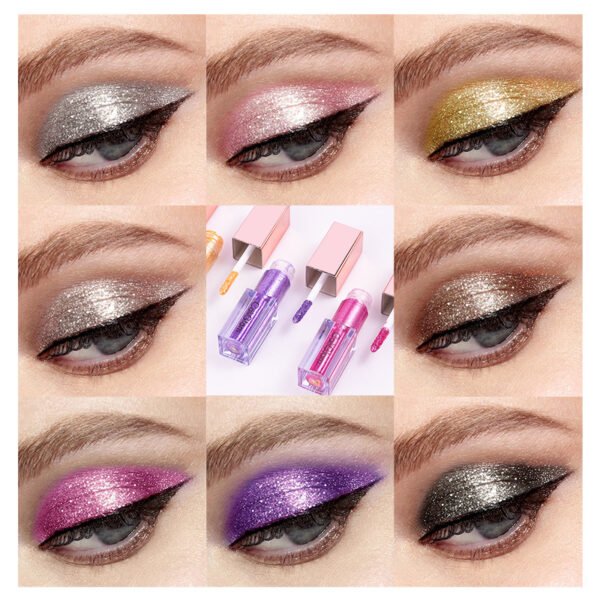 Makeup Multicolor Pearl Glitter Liquid Eyes Easy Color 8 Eyeshadow Set - Image 3