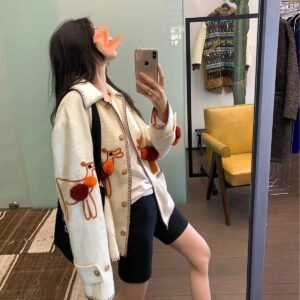 Embroidery Heavy Work Hemp Jacket Jacket