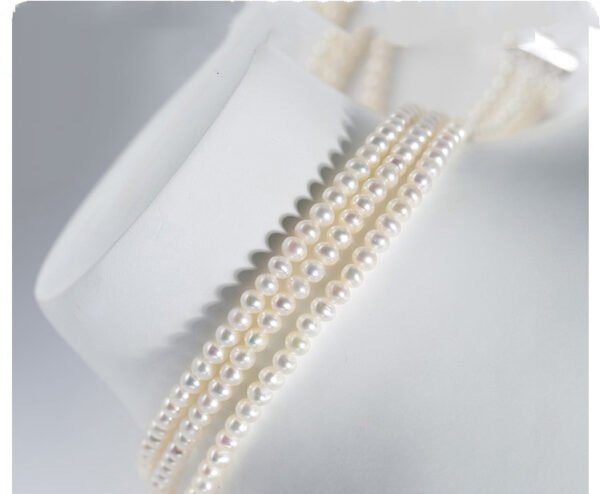 Freshwater Pearl Necklace Three Layer Design - Image 4