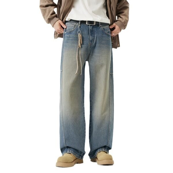 Retro Fashion And Personalized Men's Straight Jeans - Image 5