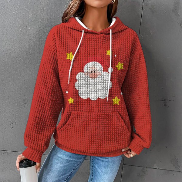 Waffle Sweater Hooded Sweaters Women's Clothing - Image 6