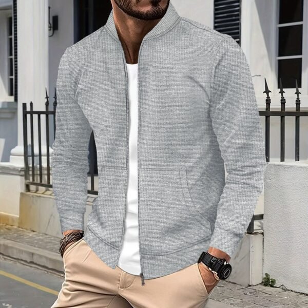 Autumn And Winter New Solid Color Zipper Baseball Uniform Pocket Long Sleeve Coat - Image 2