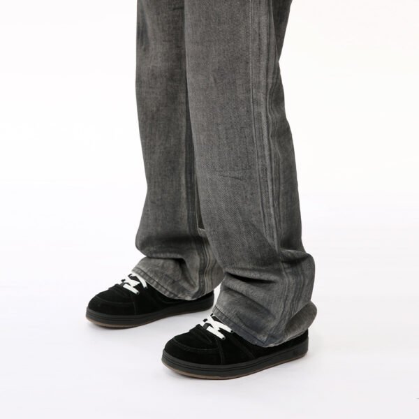 American-style Fashionable Black And Gray Washed Jeans - Image 5