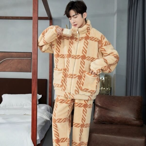 Men's Zipper Pajamas Winter Thickened - Image 4