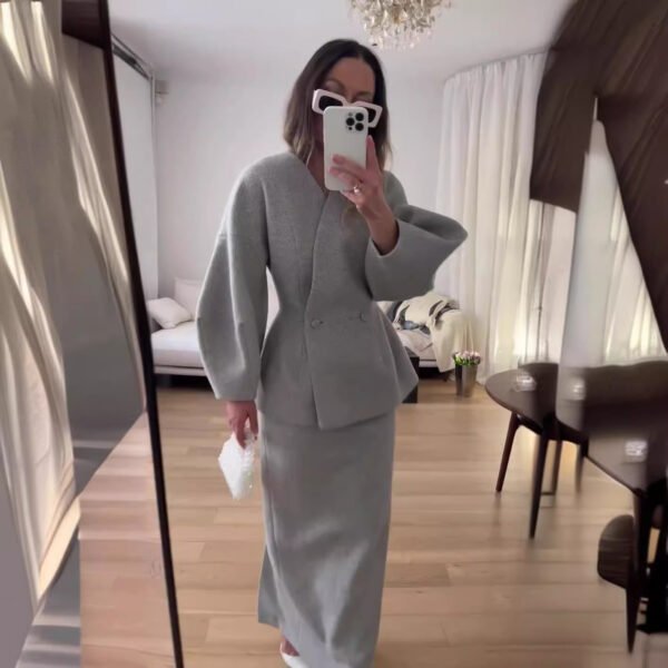 European And American Wear Slim Top And Skirt Elegant Suit - Image 4