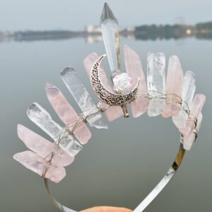 Natural Crystal Column Handmade Crown Hair Accessories