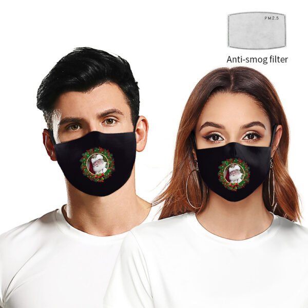 Christmas Red Digital Printing Double-layer Dust Mask - Image 2