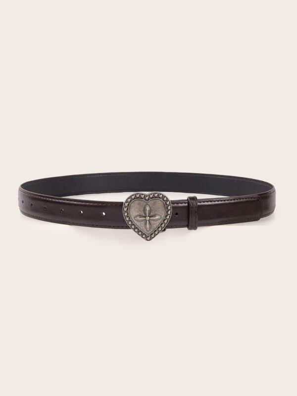 Metal Heart Snap Vintage Women's Belt - Image 4