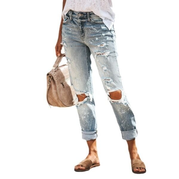 Straight Women's European Goods Ripped Jeans - Image 6