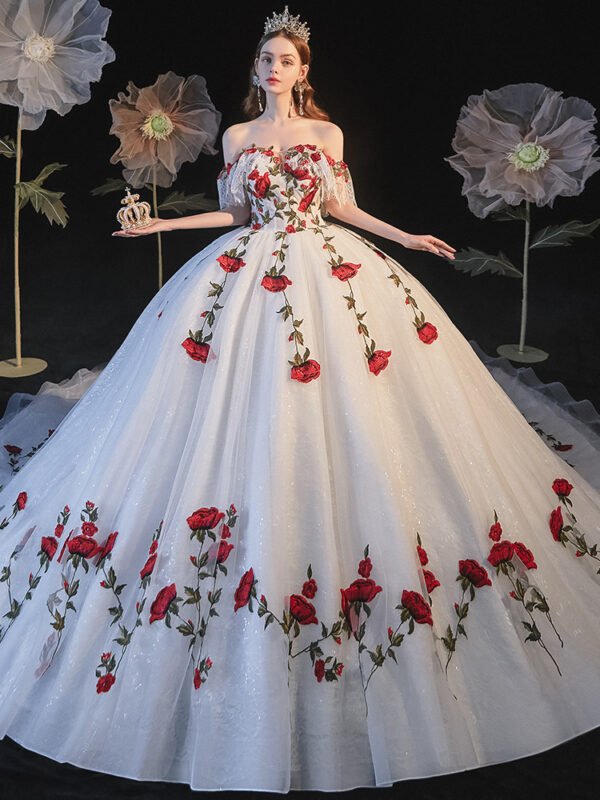 Temperament Bride Bra Trailing Mori Style Wedding Dress - Image 2