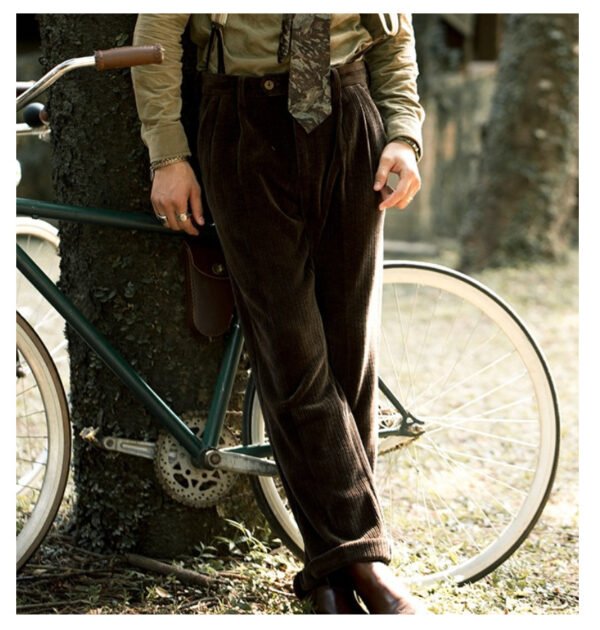 Retro Mid-waist Straight Casual Corduroy Pants Yupi Overalls - Image 3