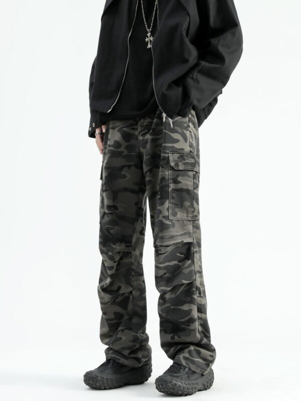 Fashion Brand Design Sense Paratrooper Denim Trousers - Image 3