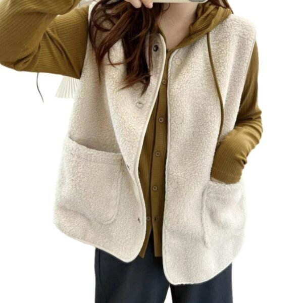 Outer Wear Fur Integrated Vest Waistcoat Overcoat - Image 4