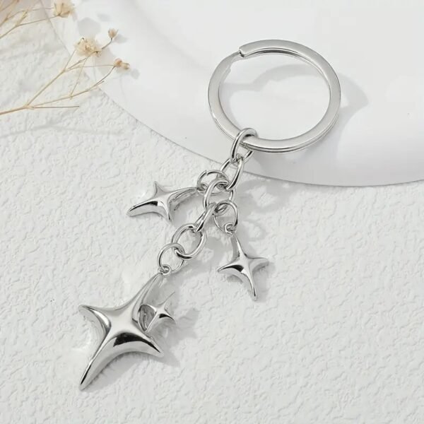 Alloy Star Hollow Keychain Ornaments Couple Men's And Women's Bags Pendant - Image 5