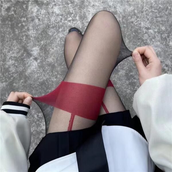 Sexy Hot-selling Slim Legs Internet Celebrity Wear Fake Suspenders Black Silk Pantyhose - Image 4