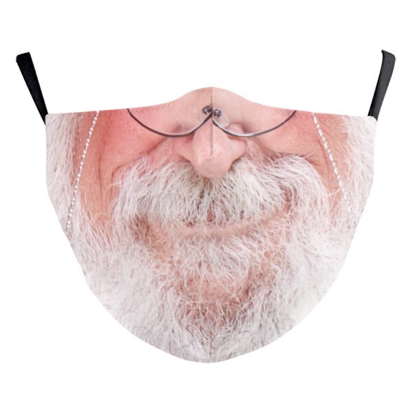 Christmas Beard Digital Printing Face Creative Double-layer Dust Mask - Image 6