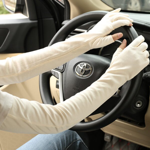 Driving Sun Protection Gloves Women's Thin Cotton Oversleeves - Image 5