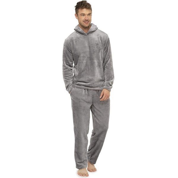 Flannel Grey Simple Home Men's Pajamas - Image 2