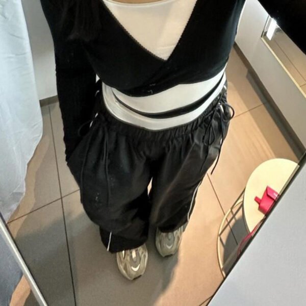Tight Waist Loose Straight Cargo Pants - Image 2