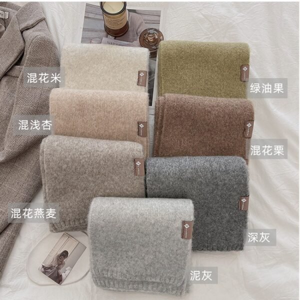 Soft Sticky Warm Fashion Basic Outer Wear Solid Color Scarf For Women - Image 3